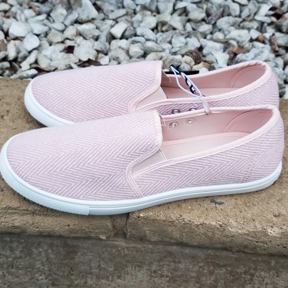 Pink Canvas Slip On Shoes - Picture 3 of 6